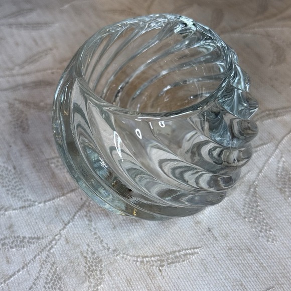 PartyLite Illusions Set of 2 Sturdy Glass Swirled Candle Holders Retired #PO463 - Picture 2 of 8